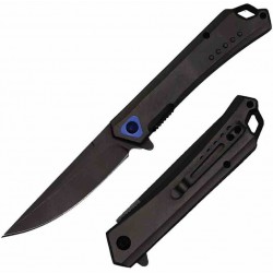 Couteau ElitEdge A/O Lame Drop Point Acier 3Cr13 Blk Manche Acier Inoxydable BLK Liner Lock EE10A83SBK - Livraison Gratuite