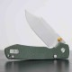 Couteau Vosteed Raccoon Lame Bowie Acier 14C28N Manche Micarta Green Top Liner Lock KIVT Clip VOSA2911 - Livraison Gratuite