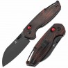 Couteau Tenable Model 6 Lame Acier 14C28N Black Manche G-Mascus Rouge & Noir Cross-Bar Lock T1022V7 - Livraison Gratuite