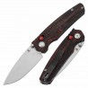 Couteau Tenable Raven Lame Drop Point Acier 14C28N Manche G-Mascus Rouge & Noir Cross-Bar Lock T2109V3 - Livraison Gratuite