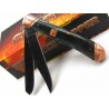 Couteau Rough Ryder Trapper Copper Bolster 2 Lames Acier 440A Manche Os Lisse Noir Slip Joint EDC RR1584 - Livraison Gratuite