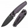 Couteau Tenable Raven Cross Bar Lock Lame Drop Point Acier 14C28N Blk Manche Micarta Violet T2109V7 - Livraison Gratuite