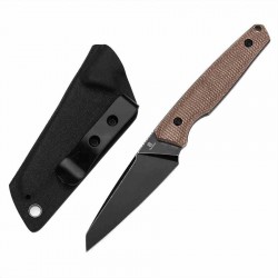 Couteau Tenable Parr Lame Reverse Tanto Acier 14C28N Blk Manche Micarta Brown Etui Kydex TG011B4 - Livraison Gratuite