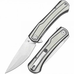 Couteau Tenable Kratos Black/White Lame Acier Nitro-V SW Manche G10 Liner Lock Clip T1024A5 - Livraison Gratuite