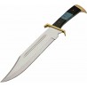 Couteau Monster Bowie Lame Acier Inox Miroir Manche Résine Garde & Pommeau Laiton Gaine Cuir PA203527 - Livraison Gratuite