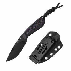 Couteau Kizer Buddy Lame Drop Point Acier 4V Manche Fat Carbon Purple Etui Kydex KI1081A10 - Livraison Gratuite