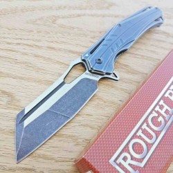 Couteau Rough Ryder Lame Tanto Acier Inox Manche Acier Bleu Frame Lock Clip RR2145 - Livraison Gratuite