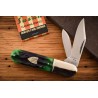 Couteau Rough Ryder Bluegill Barlow Lames Acier 440 Satin Manche Os Jigged Bleu & Vert RR2632 - Livraison Gratuite