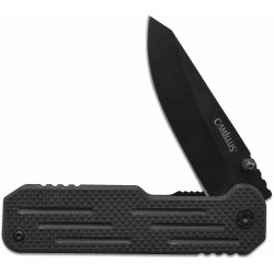 Couteau Camillus CHO Lame Drop Point Acier 420 Traité Titane Manche GFN & Acier Frame Lock CM19395 - Livraison Gratuite