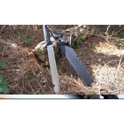 Couteau Machette Camillus Carnivore Lame Acier 420 Titane Sawback & Guthook Manche & Etui ABS CM19818002 - Livraison Gratuite