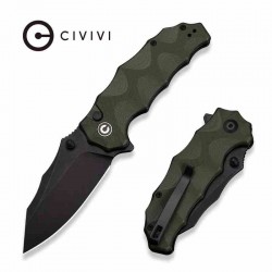 Couteau Civivi Natterjack Green Lame Acier 14C28N Black Manche G10 Button Lock IKBS CIVC240281 - Livraison Gratuite