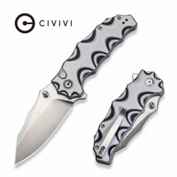 Couteau Civivi Natterjack White/Black Lame Acier 14C28N Manche G10 Button Lock IKBS CIVC240283 - Livraison Gratuite