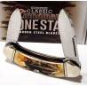 Couteau Rough Ryder Bow Canoe Cinnamon Bone Stag 2 Lames Acier Carbone Manche Corne de Daim RR2428 - Livraison Gratuite