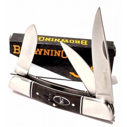 Couteau Browning Triple Edge Traditional Lames Acier Inox Poignée Os Slipjoint BR0159 - Livraison Gratuite