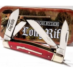 Couteau Pliant Rough Ryder Congress Long Rifle Red Smooth Bone Lames Acier 440 Manche Os Slipjoint RR2617 - Livraison Gratuite