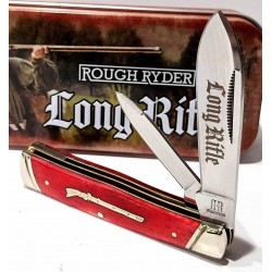 Couteau Rough Ryder Long Rifle Gunstock Red Lames Acier 440 Manche Os Slipjoint RR2621 - Livraison Gratuite