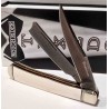 Couteau Rough Ryder Tuxedo White Razor Trapper Lames Acier 440 Manche Micarta Slipjoint RR2667- Livraison Gratuite