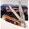 Couteau Queen USA Amber Winterbottom Bone Lames Acier Carbone 1095 Manche Os Slipjoint Boite Métal QAWB54 - Livraison Gratuite