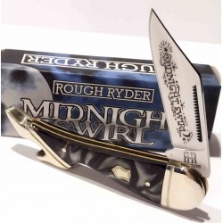 Couteau Rough Ryder Small Leg Knife Midnight Lame Acier 440A Manche Polymère Slipjoint RR960 - Livraison Gratuite