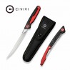 Couteau CIVIVI Shawka Fillet Lame Acier 14C28N Manche Alu Noir/Red Liner Lock Etui Nylon CIVC22029B1 - Livraison Gratuite