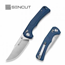 Couteau Sencut Slybolt Lame Acier 9Cr18MoV Manche Micarta Blue Bouton Lock Clip S25001A2 - Livraison Gratuite