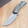 Couteau Reate PL-7 Pivot Lock Lame Acier Nitro-V Manche Micarta Green/Black KIVT REA192 - Livraison Gratuite