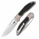 Couteau CJRB Droma Lame Acier AR-RPM9 Manche Alu Champagne/G10 KIVT Linerlock J1963BK - Livraison Gratuite