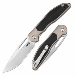 Couteau CJRB Droma Lame Acier AR-RPM9 Manche Alu Champagne/G10 KIVT Linerlock J1963BK - Livraison Gratuite