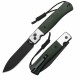 Couteau CJRB Glacier Lame Acier AR-RPM9 Manche Green Micarta Button Lock KIVT J1961BMGN - Livraison Gratuite