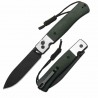 Couteau CJRB Glacier Lame Acier AR-RPM9 Manche Green Micarta Button Lock KIVT J1961BMGN - Livraison Gratuite