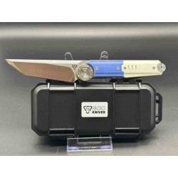 Couteau Stedemon NOC DG23 Lame Tanto Acier 440C Manche Blue/White G10/Acier STEDG2303 - Livraison Gratuite