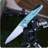 Couteau NOC Knives Dark Feather MT-27 Lame Acier M390 Manche Titane Vert Crossbar Lock NOCMT2720 - Livraison Gratuite