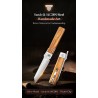 Couteau TRIVISA Dolphin-FO Lame Tanto Reverse Acier 14C28N Manche Bois Olivier Liner Lock TVYZ04FGL - Livraison Gratuite