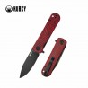Couteau KUBEY NEO Lame Acier AUS-10 Manche G10 Rouge/Noir Damas Sécurité Liner Lock KUB371F - Livraison Gratuite