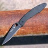 Couteau Spyderco Police Black Lame Acier VG10 Manche Acier Inox Noir Lockback Made Japan SC07BKP - Livraison Gratuite