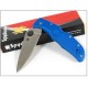 Couteau SPYDERCO Blue ENDURA 4 Flat Ground Plain Edge SC10FPBL - Couteau SPYDERCO Made In Japan