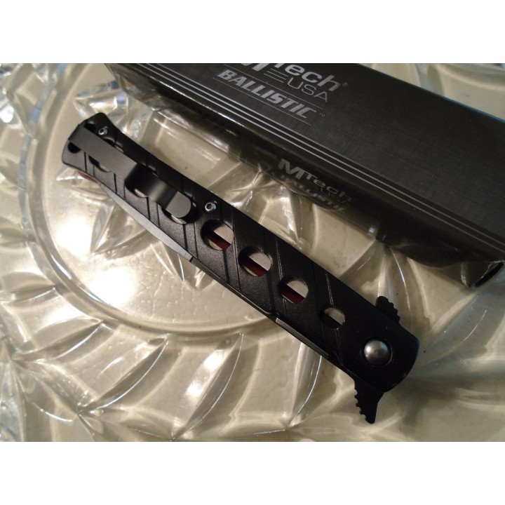 Lot de Couteaux 3 Couteaux Mtech Stiletto A/O Red Lame Acier 440 Manche Alu Linerlock MTA317RD - Livraison Gratuite