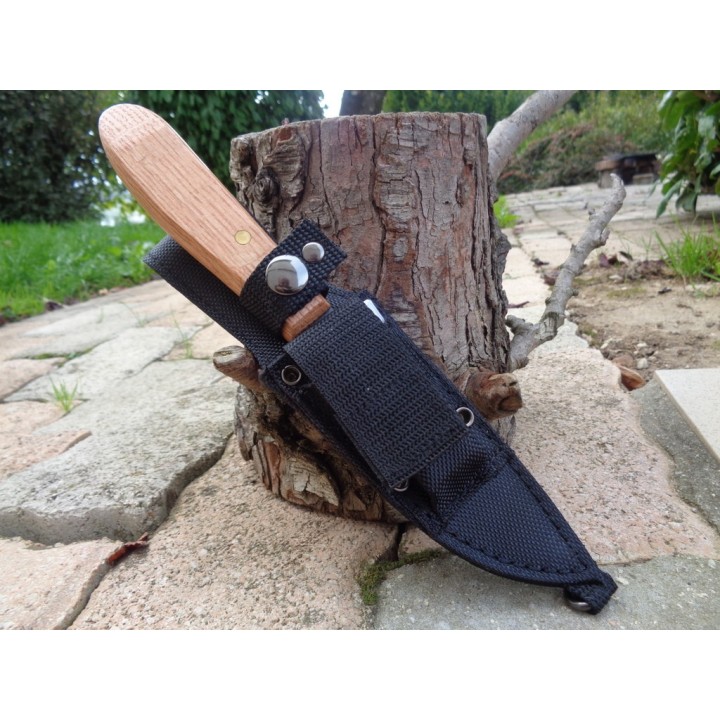 Lot de 3 Couteaux Bushcraft Old Forge Lame Acier Carbone/Inox Manche Bois Etui Nylon OF005 - Livraison Gratuite