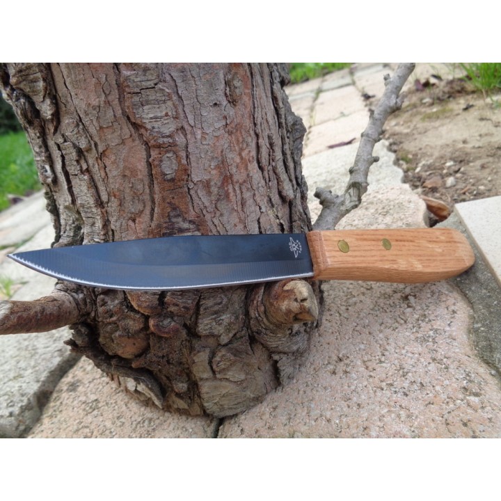 Lot de 3 Couteaux Bushcraft Old Forge Lame Acier Carbone/Inox Manche Bois Etui Nylon OF005 - Livraison Gratuite