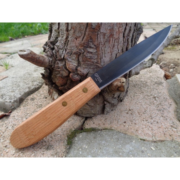 Lot de 3 Couteaux Bushcraft Old Forge Lame Acier Carbone/Inox Manche Bois Etui Nylon OF005 - Livraison Gratuite