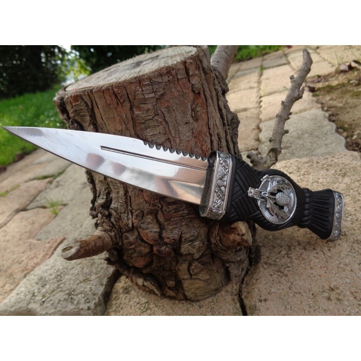 Lot de 3 Couteaux Dague Scottish Dirk Sheffield Sgian Dubh Acier Inox Manche Abs Etui Abs CN210549 - Livraison Gratuite