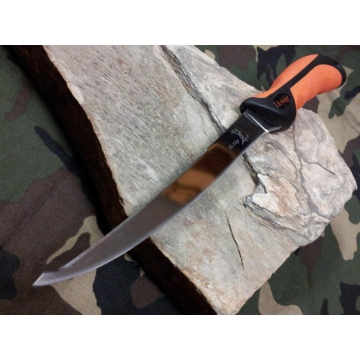 Lot de 3 Couteaux De Chasse Elk Ridge Filet Acier 440 Manche Abs Orange Etui Nylon ER541 - Livraison Gratuite