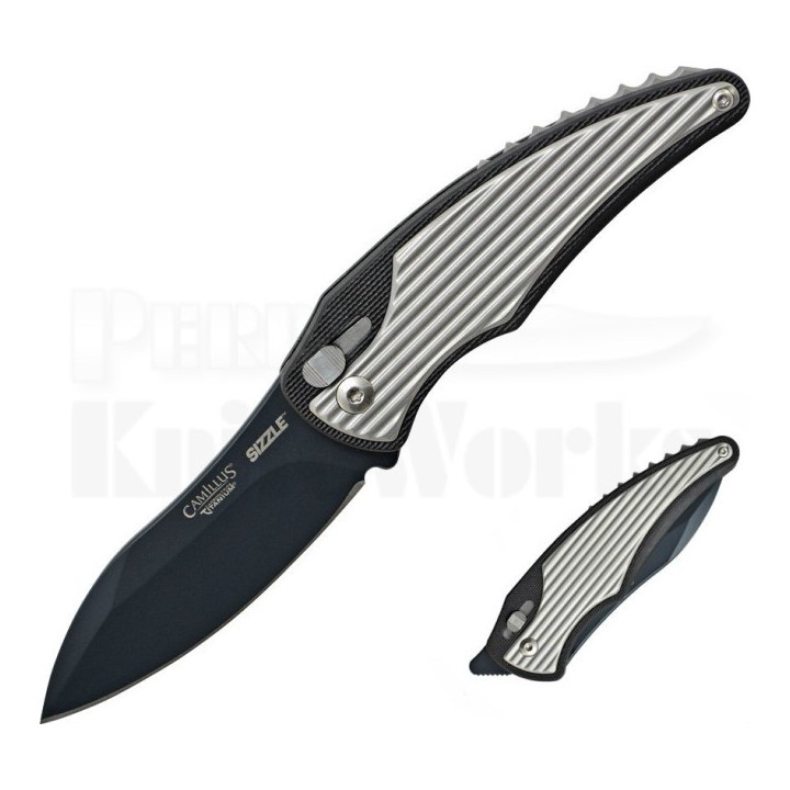 Couteau Camillus Heat Linerlock A/O Lame Acier AUS-8/Titane Manche Fibre de Verre/Acier CM19167 - Livraison Gratuite