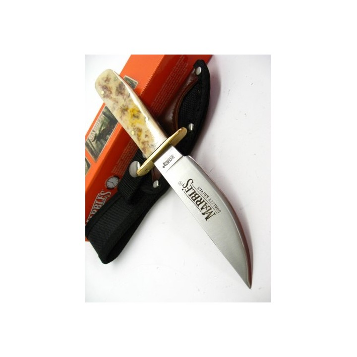Couteau Poignard Bushcraft Marbles Cowboy Acier Carbone/Inox Manche Os Couleur Appaloosa MR318 - Livraison Gratuite
