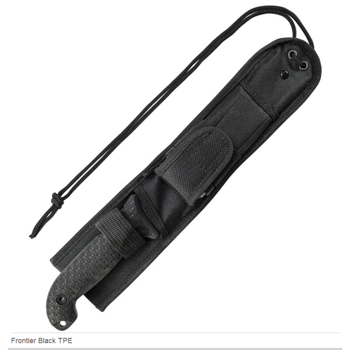 Couteau Bushcraft Schrade Frontier Black TPE Carbone 1095 Manche TPE Etui Nylon SCHF52 - Livraison Gratuite