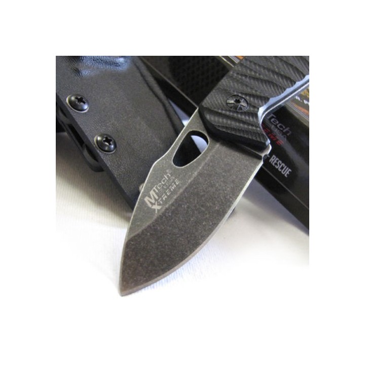 Couteau Backup Mtech Stonewash Acier 440C Stonewash Manche G-10 Etui Kydex MTX8139BK - Livraison Gratuite