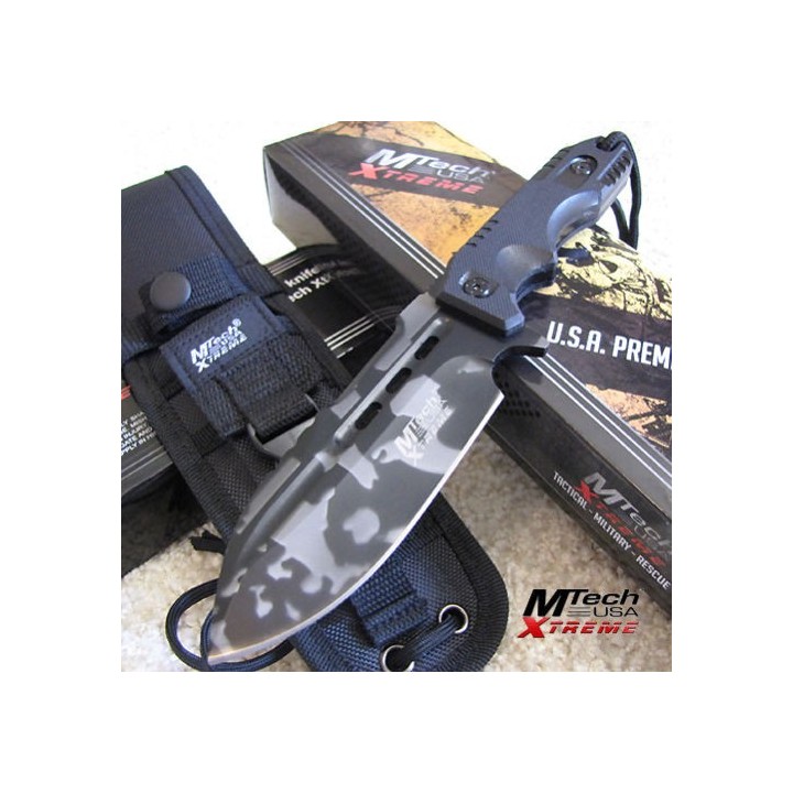 Couteau de Combat Mtech Xtrem Urban Camo Acier 440C Manche G-10 Etui Nylon MTX8136UC - Livraison Gratuite