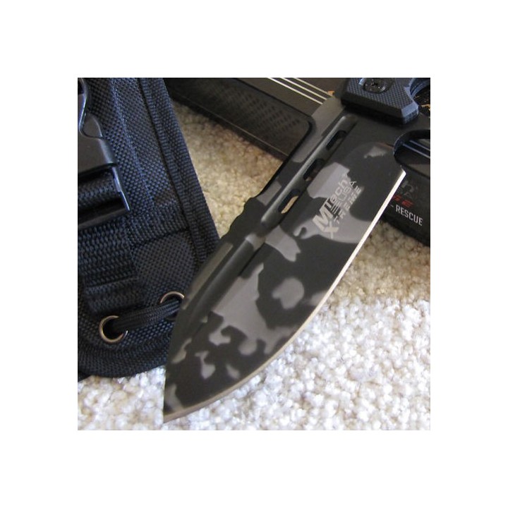Couteau de Combat Mtech Xtrem Urban Camo Acier 440C Manche G-10 Etui Nylon MTX8136UC - Livraison Gratuite