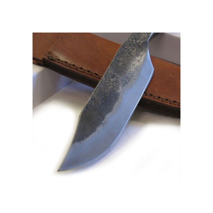 Couteau Fabrication Artisanal Couteau Forgé Acier Carbone Etui Cuir PA4408 - Livraison Gratuite