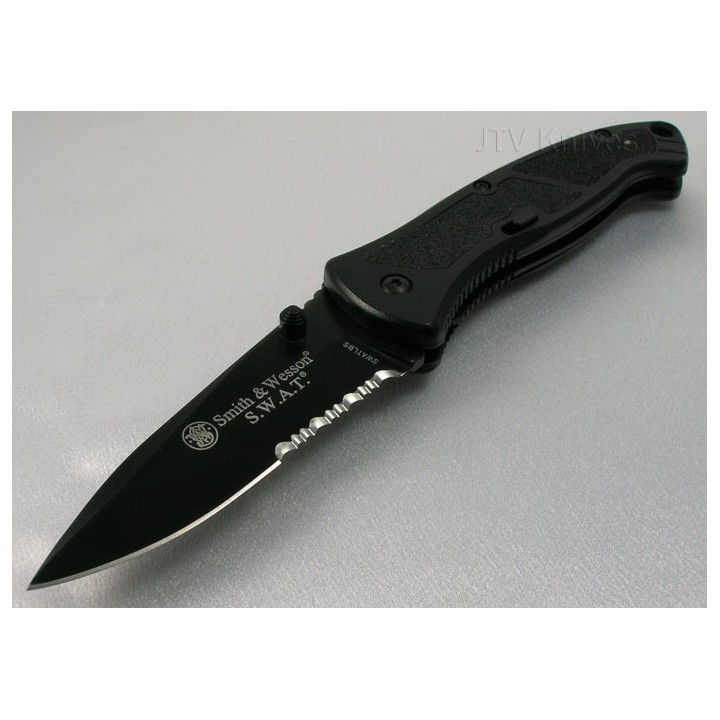 Couteau Smith&Wesson SWAT A/O Lame Acier 4034 Serr Manche Alu SWATLBS - Livraison Gratuite